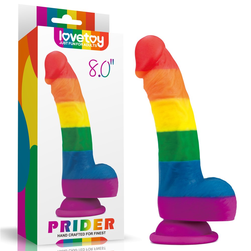 Prider series are made up of pride flag colours; Designed to... Lovetoy - 8" Prider Dildo - Rainbow photo-13