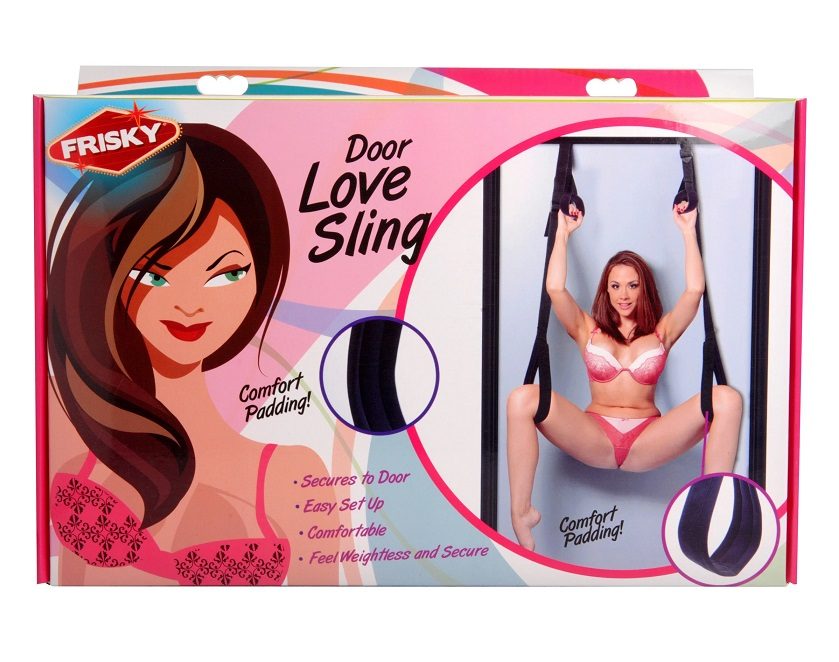 This simple, compact, and comfortable padded love swing just... Frisky - Compact Door Swing - Black photo-4