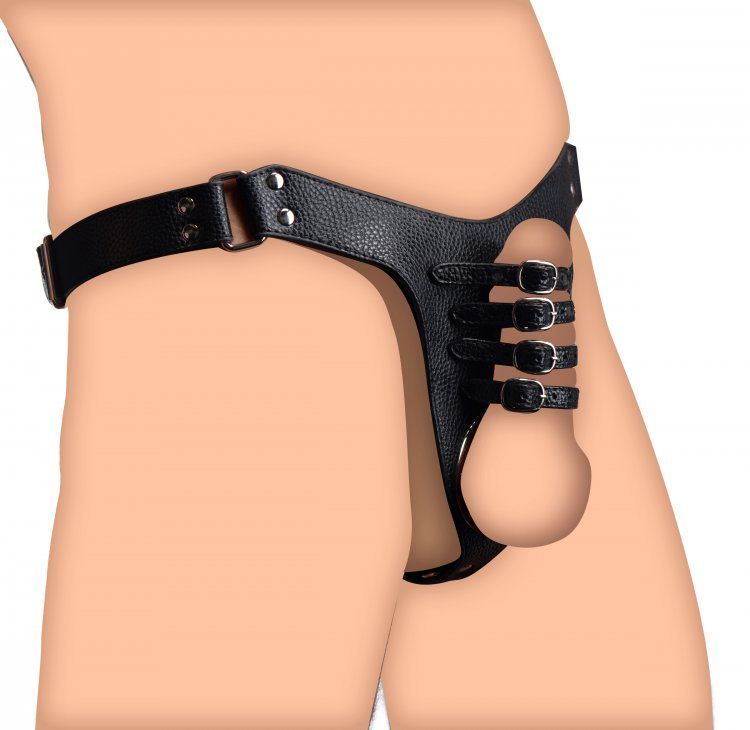 Keep your eye on that cock! The unique design of this chasti... Strict - Male Chastity Harness - Black photo-3