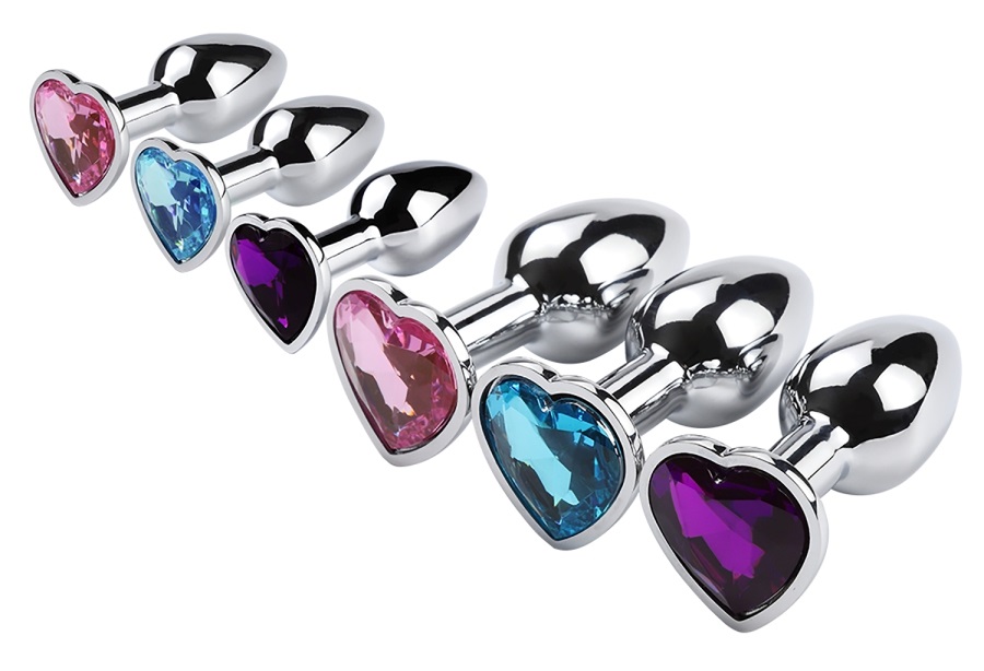 Mini heart butt plug with gem
Total length: 51mm
Maximum wi... MT - Mini Heart Butt Plug 19mm - Blue photo-5