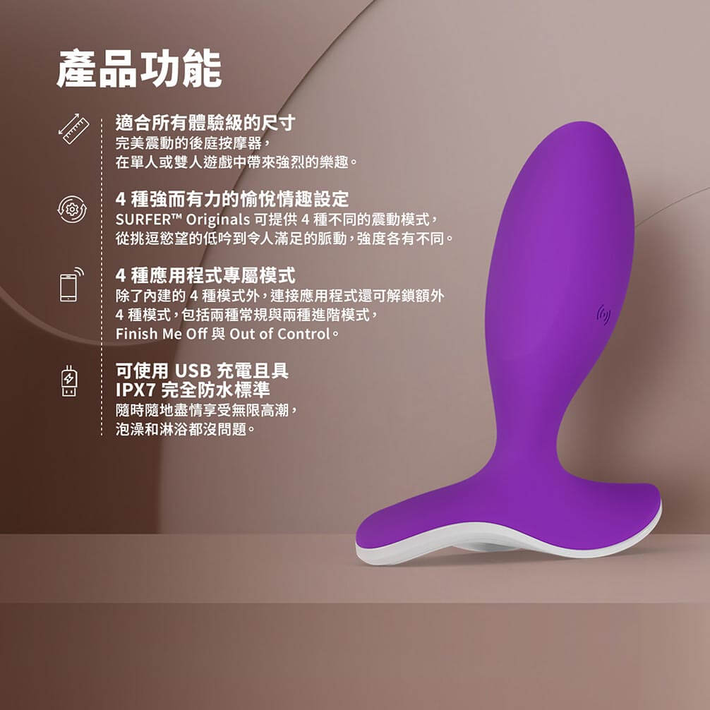 Lelo - Surfer Originals APP Prostate Massager - Purple
