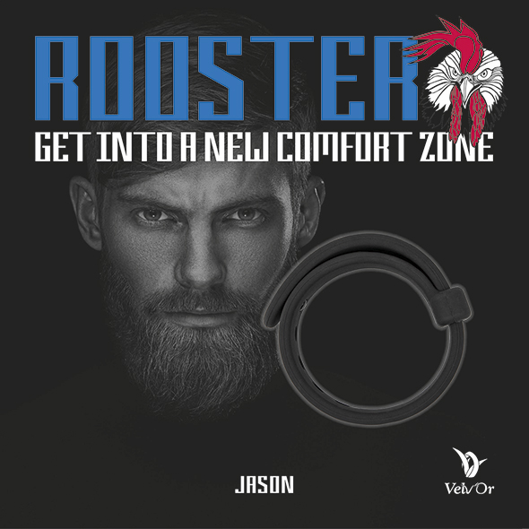 ROOSTER JASON is a firm, strap design, cock ring that can be... Velv'Or - Rooster Jason Ring - Black photo-3