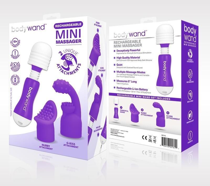 Deceptively powerful: Engineered for strong continuous stimu... Bodywand - Rechargeable Mini Wand w/Attachments - Purple photo-6