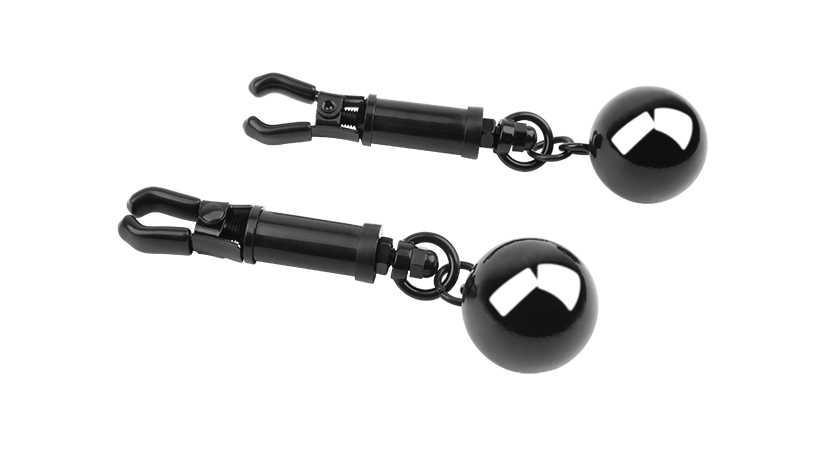 Weighted Nipple Clamps, Fully Adjustable for Perfect Fit, No... Chisa - Playful Weighted Nipple Clamps - Black photo-2