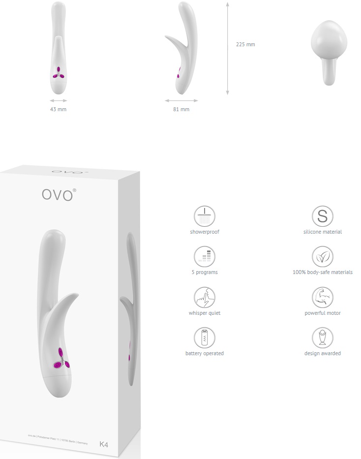 Do you enjoy the pleasure of using a vibrator but think the ... Ovo - Rabbit Vibrator K4 - White photo-4