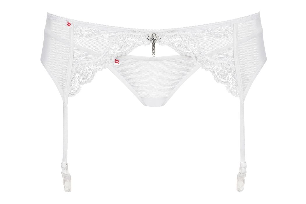 That's you! Wearing this incredible garter belt you'... Obsessive - Charms Garter Belt & Thong - White - XXL photo-7