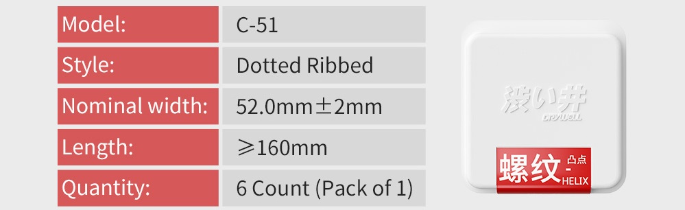 Textured for female stimulation
Degradable new visual packa... Drywell - Dotted & Ribbed Condoms 6's Pack photo-4