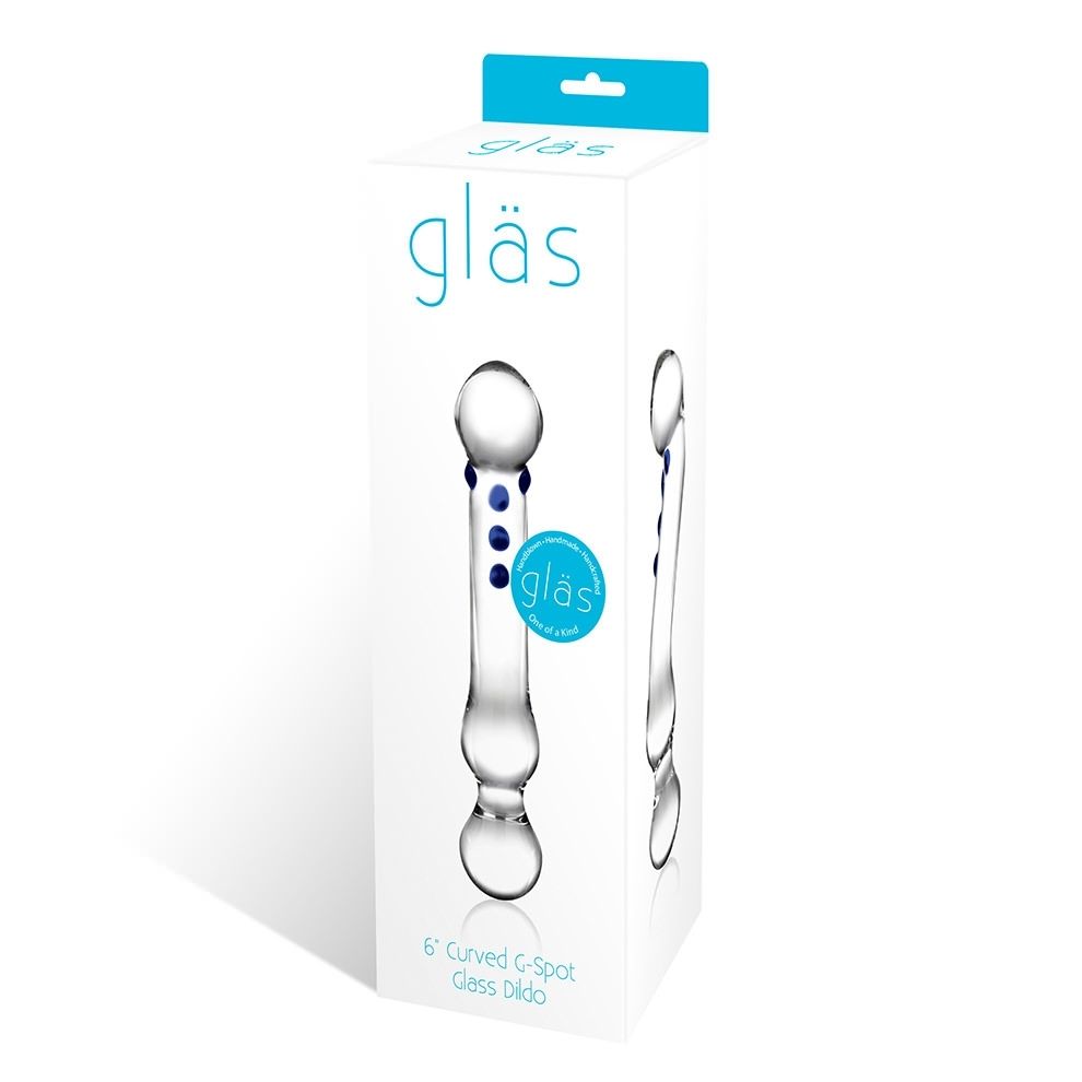 The Curved G-Spot Glass Dildo is a handcrafted adult toy wit... Glas - 6″ Curved G-spot Glass Dildo photo-2