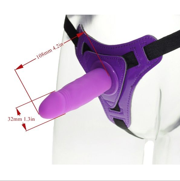 Couples seeking to spice up their sex lives and increase org... Aphrodisia - Strap On Dildo Flesh 4.5″ - Purple photo-4