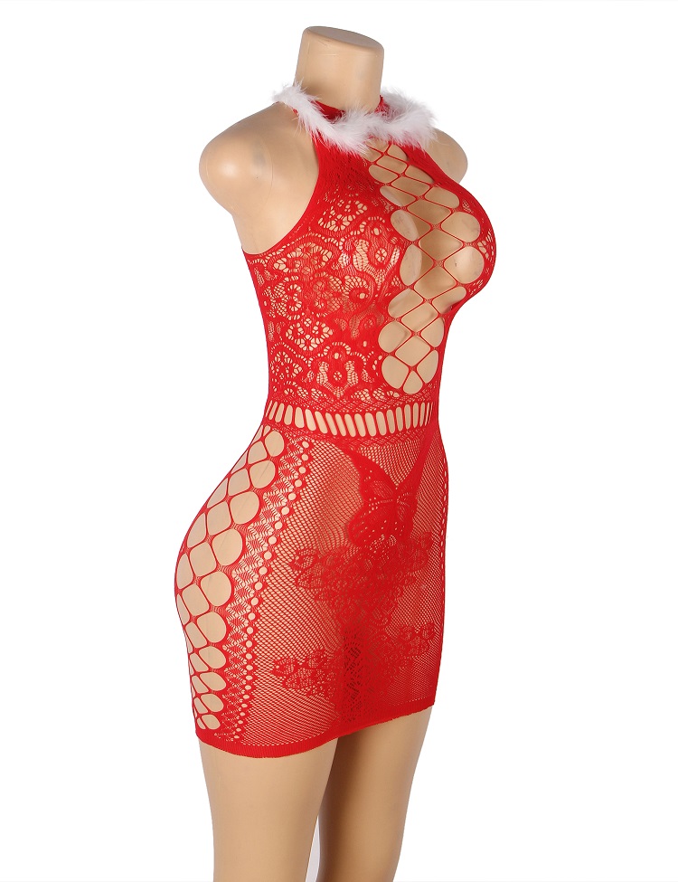Ohyeah - Christmas Fluffy Dress - Red photo-5