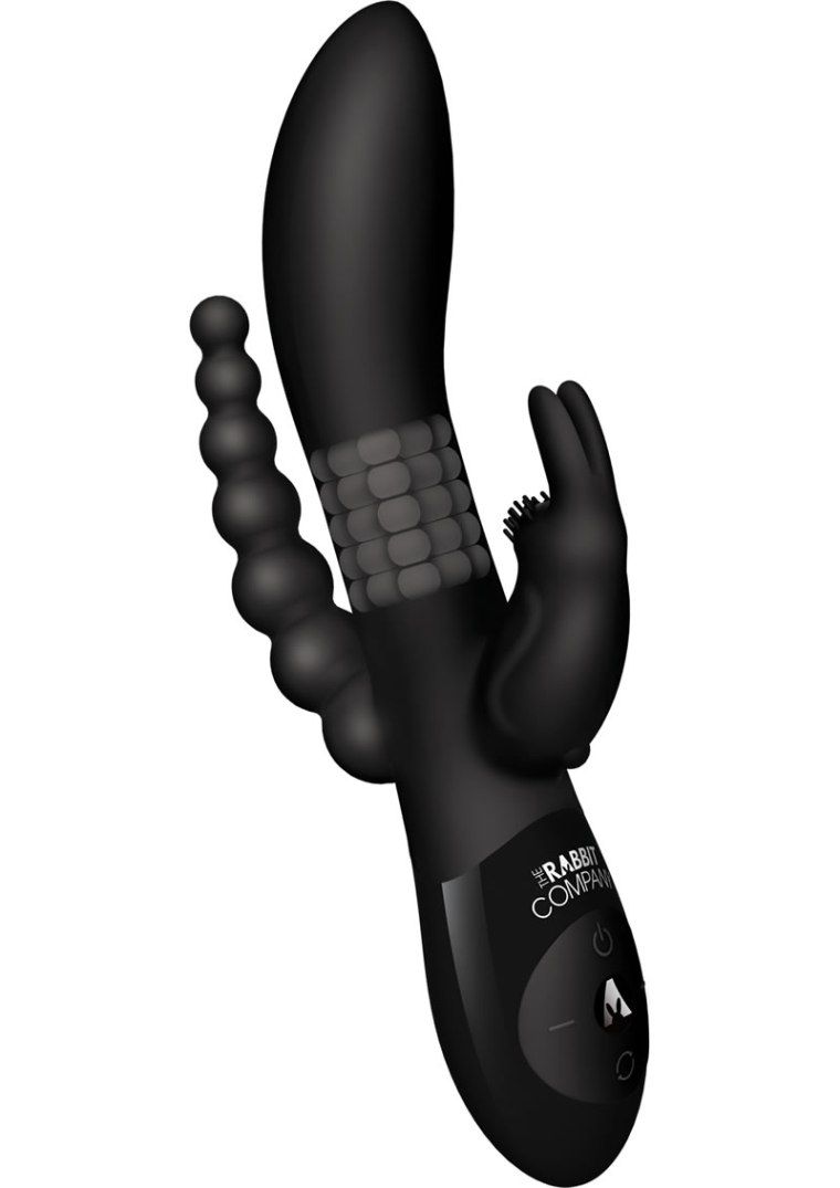 Simultaneously target the g-spot, clitoris and anus with 3 w... TRC - The Beaded DP Rabbit - Black photo