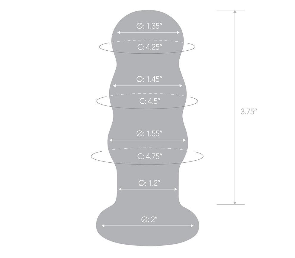 For beginners-friendly backdoor stimulation that can also in... Glas - 3.5" Vibrating Beaded Butt Plug photo-7