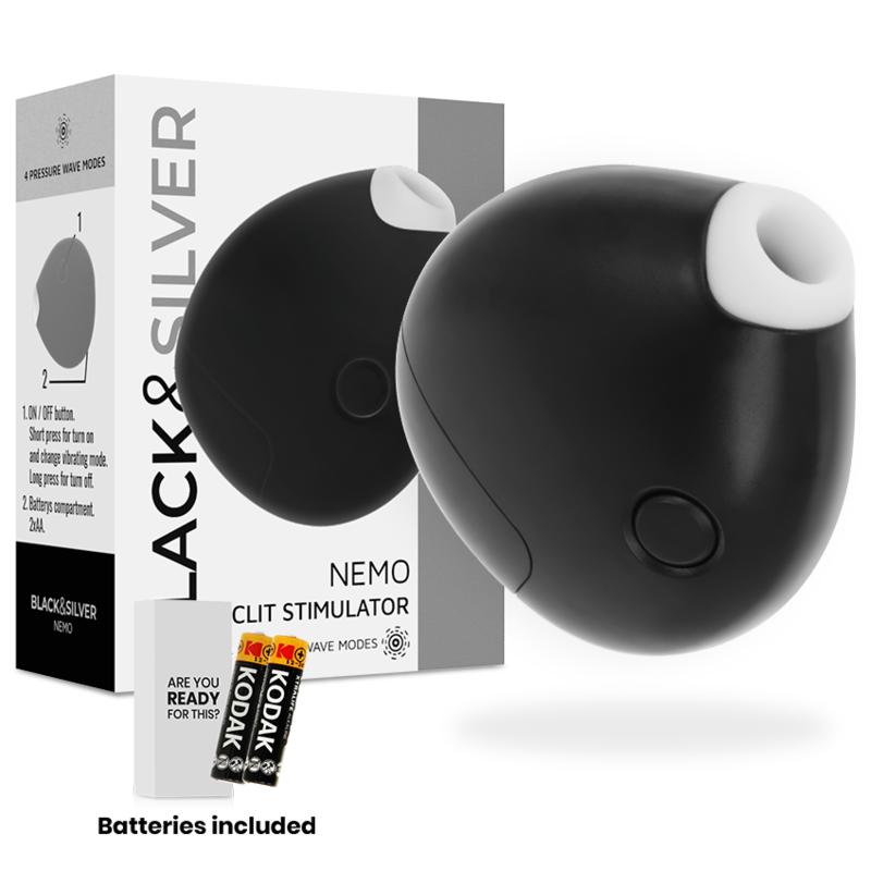 The stylish sucker inspires any woman and is an absolute cha... Black&Silver - Nemo Clit Stimulator - Black photo-4