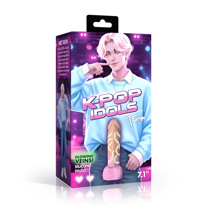 K-Pop Idols - Taeon 拟真连睾丸假阳具 - 粉红色 照片-7