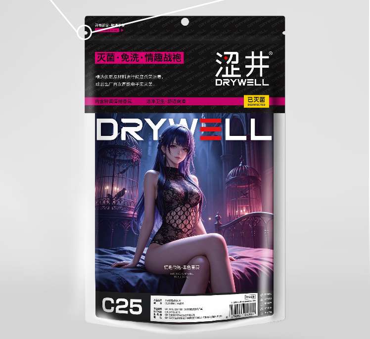 Drywell - C25 Anime Lace Teddy - Black photo