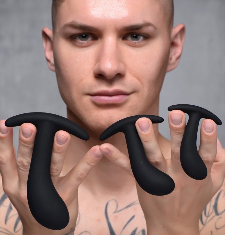Curve into your backdoor with this delightful 3-piece of ana... Master Series - Dark Delights Anal Set - Black photo-2