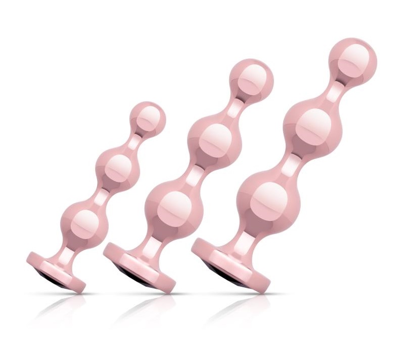 Discover the Rosy Gold Metal Butt Plug Set, designed with th... Rosy Gold - Metal Butt Plug 3 pcs photo-5