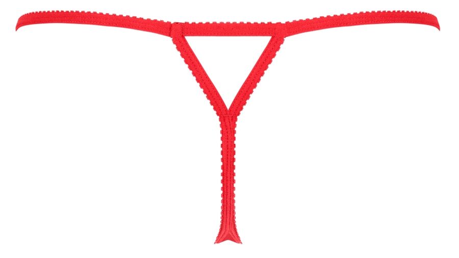 Obsessive - 881-THO-3 性感蕾絲丁字褲 - 紅色 - L/XL 照片-9