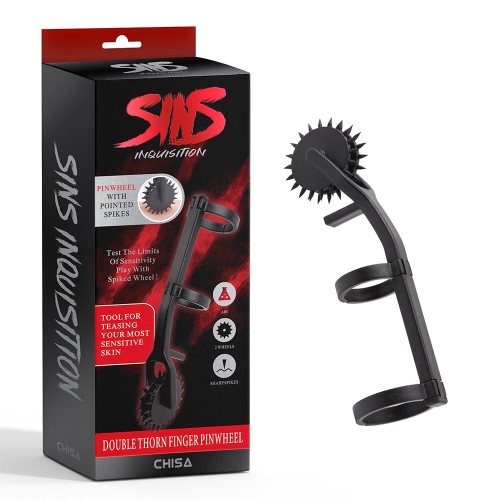 Stimulating Pinwheel With Sharp Rollers, Great In Combinatio... Chisa - Double Thorn Finger Pinwheel - Black photo-7