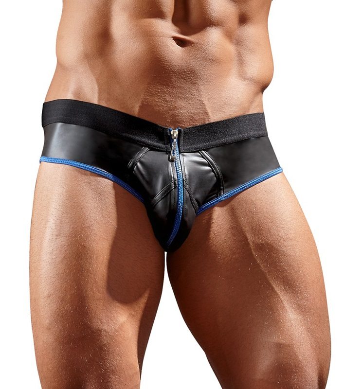 Your manly shapes get the attention they deserve in this bla... Svenjoyment - Men's Jock - Black/Blue - S photo-3