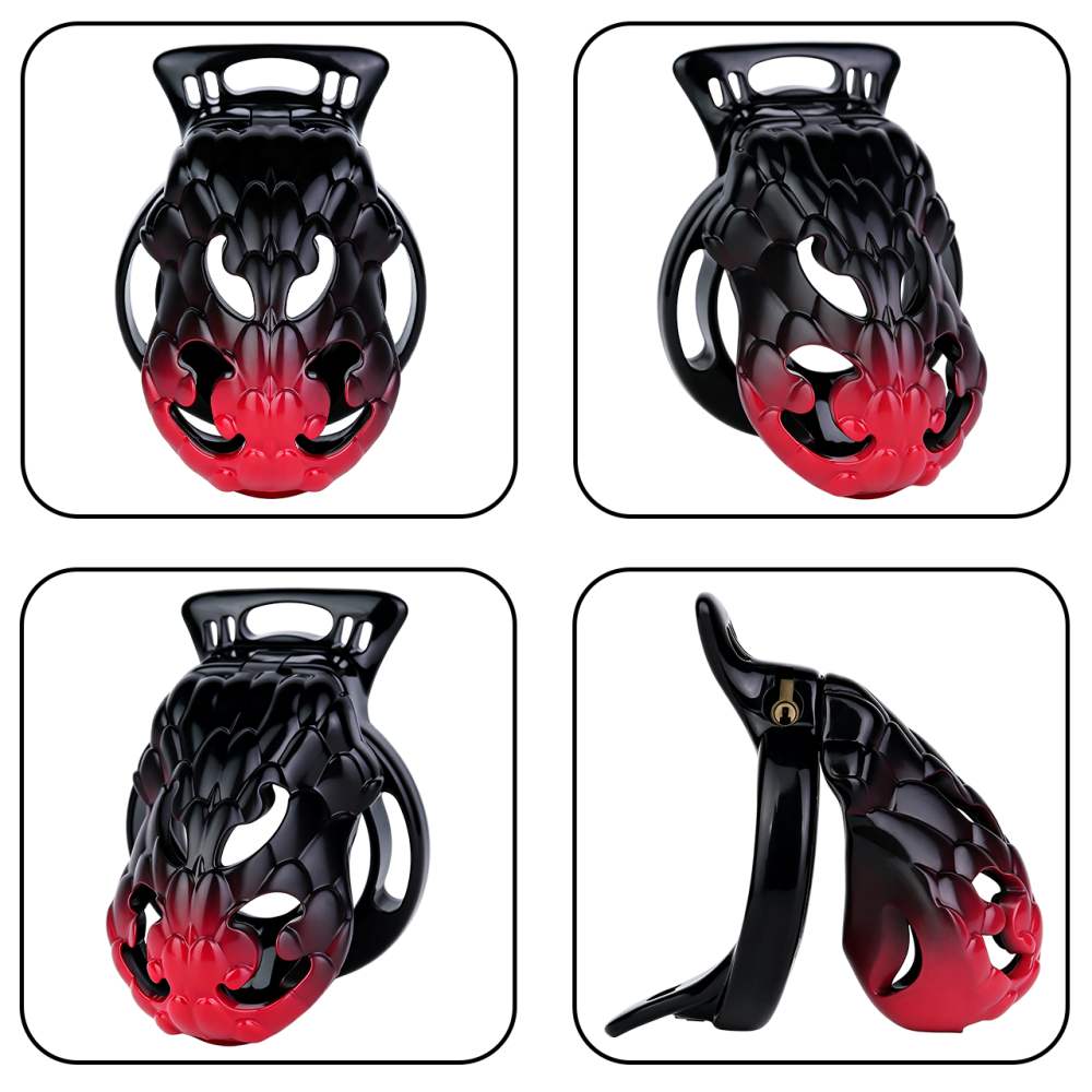 FAAK - Dragon Resin Chastity Cage S - Black photo-9