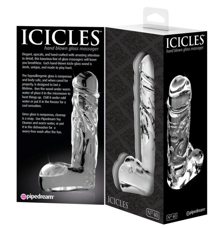 Elegant, upscale, and hand-crafted with amazing attention to... Icicles - Dildo Massager No.40 - Clear photo-5