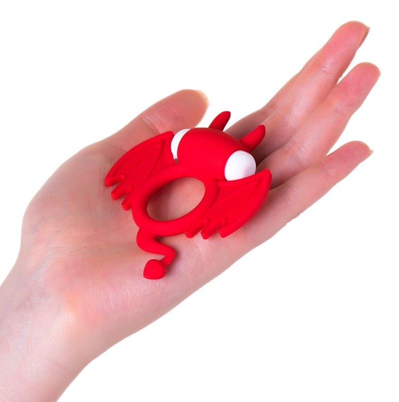 The bizarre shape of the toy will not confuse even a beginne... JOS - Sweet Devil Vibro Ring - Red photo-2