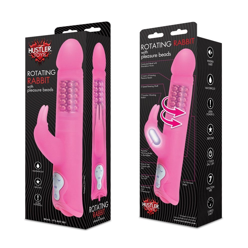 Stimulate like never before with the Rotating Beads Rabbit V... Hustler - Rotating Rabbit With Pleasure Beads - Pink photo-3
