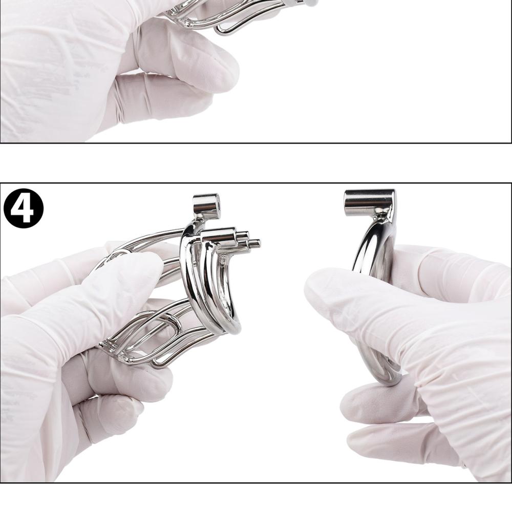 FAAK - Metal Chastity Cage w Urethral Sound  照片-11