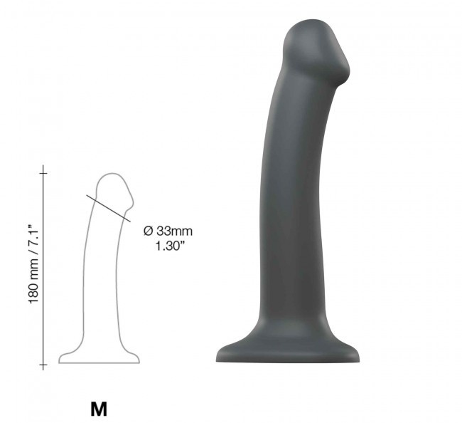 Sleek and minimalist design, high quality mono-density silic... Strap-On-Me - Mono Density Dildo M - Grey photo-4