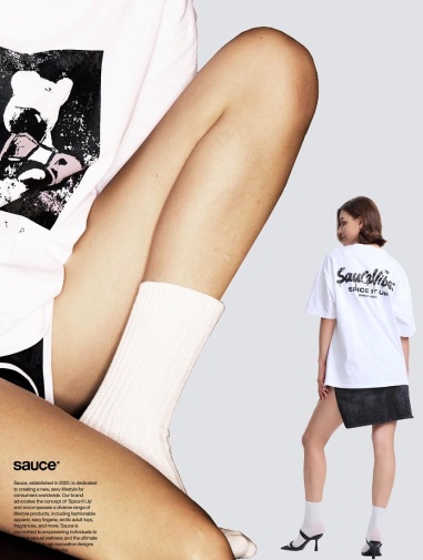 (G) Sauce - Bear In Frame T-Shirt - White - M photo