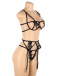 Ohyeah - Embroidery Bra Set - Black - XL photo-4
