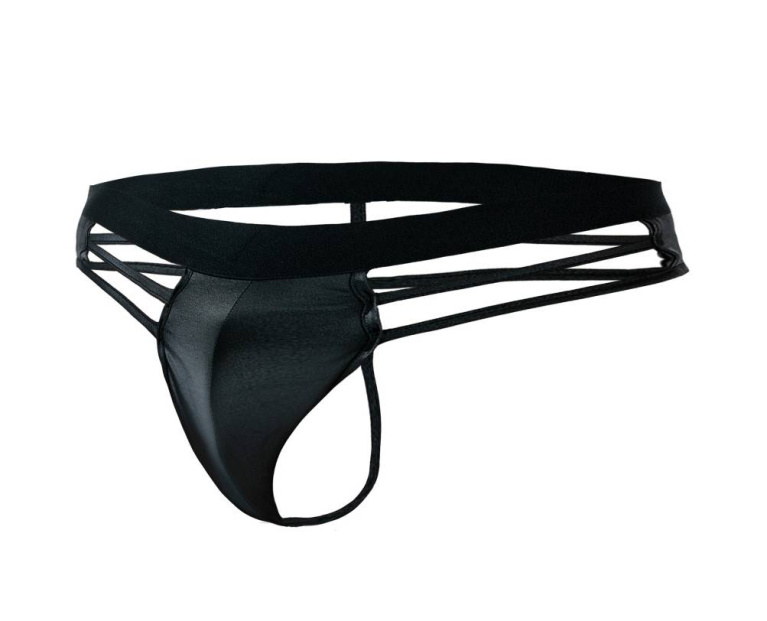 Cut4men - Wired String 男仕护裆丁字内裤 - 黑色 - 大码 照片