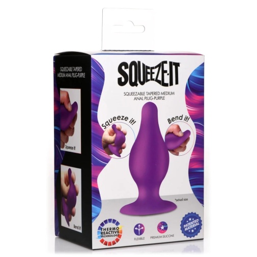 Squeeze-It - 锥形后庭塞 中码 - 紫色 照片
