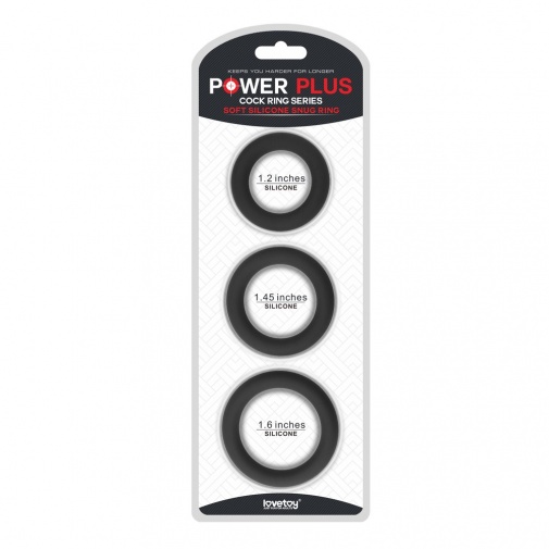 Lovetoy - Power Plus Snug Rings - Black photo