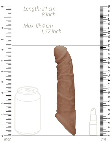 RealRock - Penis Sleeve 8" - Brown photo