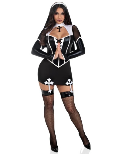 Leg Avenue - Holy Hottie Nun Costume - Black - L photo