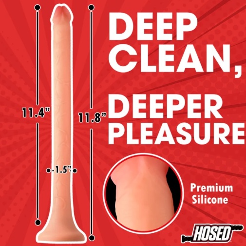 Hosed - 12" Slim Enema Dildo - Flesh photo