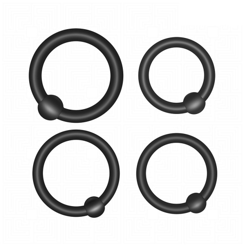 Addicted Toys - Pleasure Cock Rings Set - Black photo