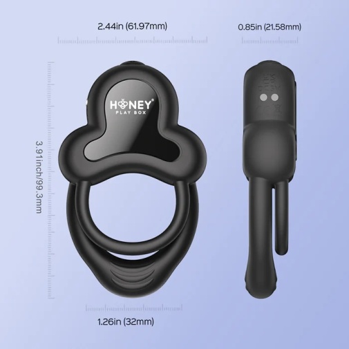 Honey Play Box - Anello Vibro App Ring w Clit Stimulator - Black 照片