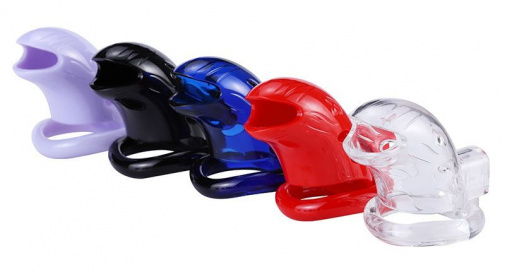 MT - Plastic Chastity Cage w Magic Lock - Red photo