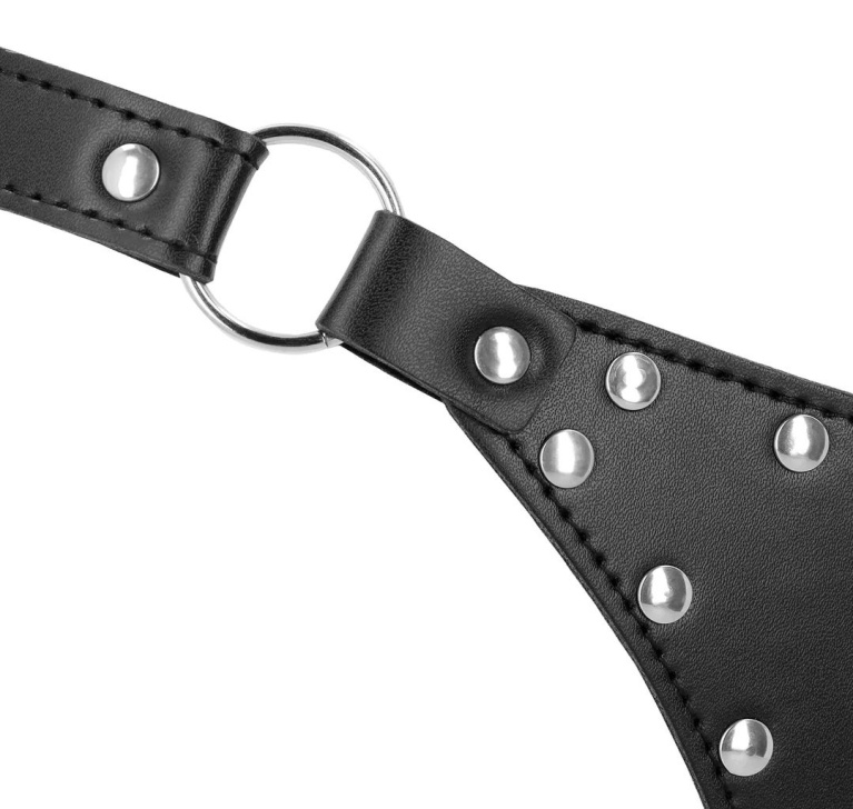 Ouch - Xtreme 女用貞操鎖丁字褲連鎖鏈 - 黑色 照片