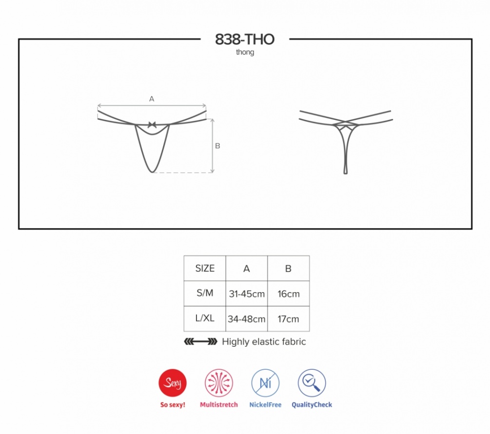 Obsessive - 838-THO-1 Thong - Black - L/XL photo-9