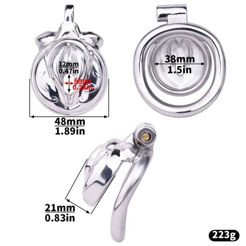 FAAK - Pussy Metal Chastity Cage 45mm - Black photo