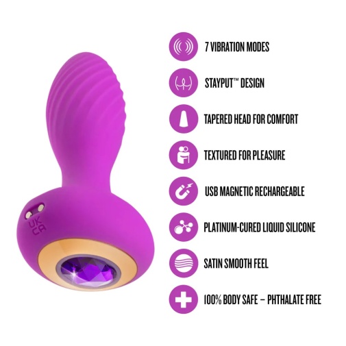 Oh My Gem - Charm Vibro Plug - Amethyst photo