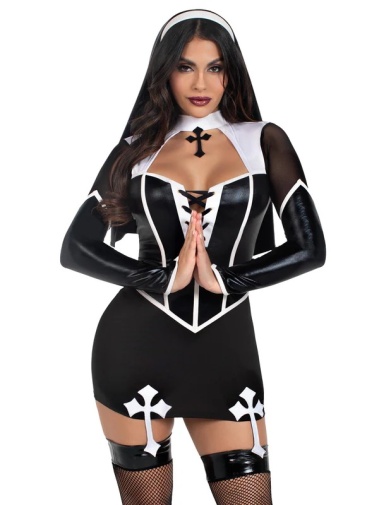 Leg Avenue - Holy Hottie Nun Costume - Black - L photo