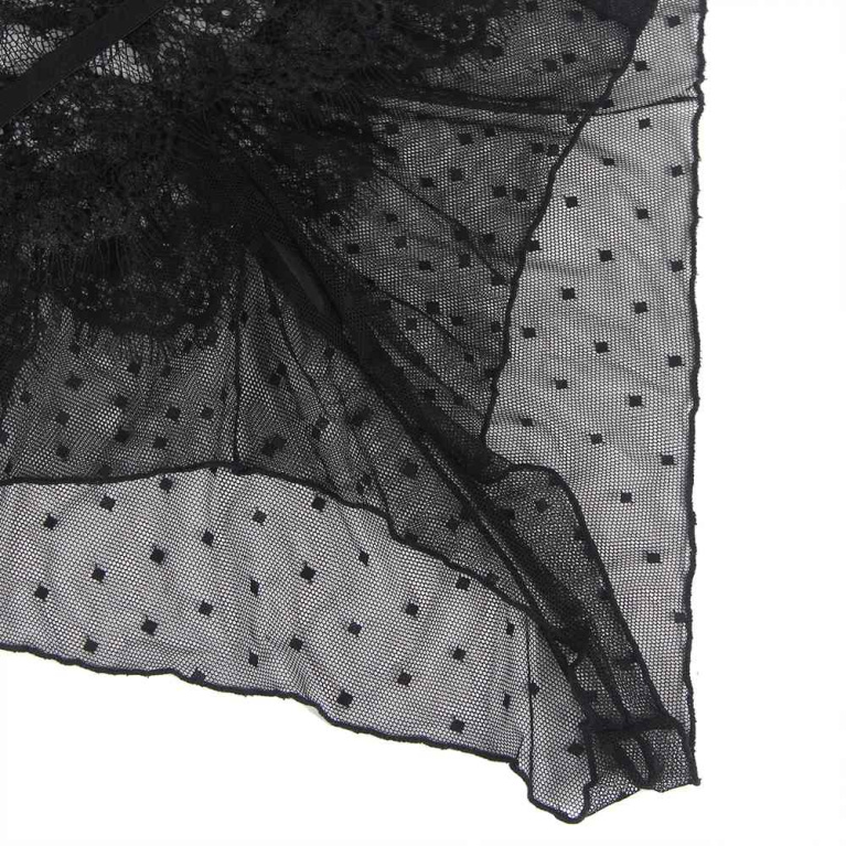 Ohyeah - Lace Floral Sheer Teddy - Black - 3XL photo