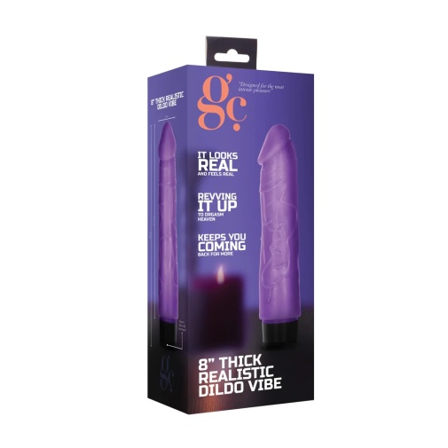 GC - 8" Thick Vibro Dildo - Purple 照片