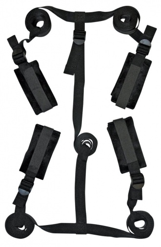 S&M - 綁床式手腳束縛帶 - 黑色 照片
