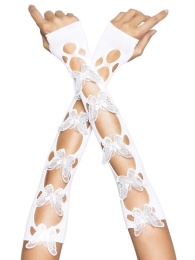 Leg Avenue - Butterfly Cut Out Gloves - White photo